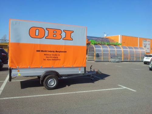 Kastenanhänger mit Hochplane 750kg